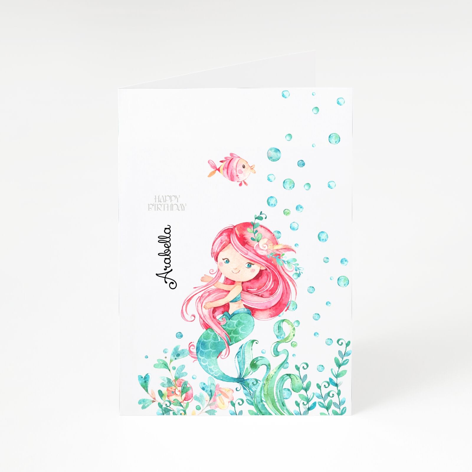 Personalised Mermaid A5 Greetings Card