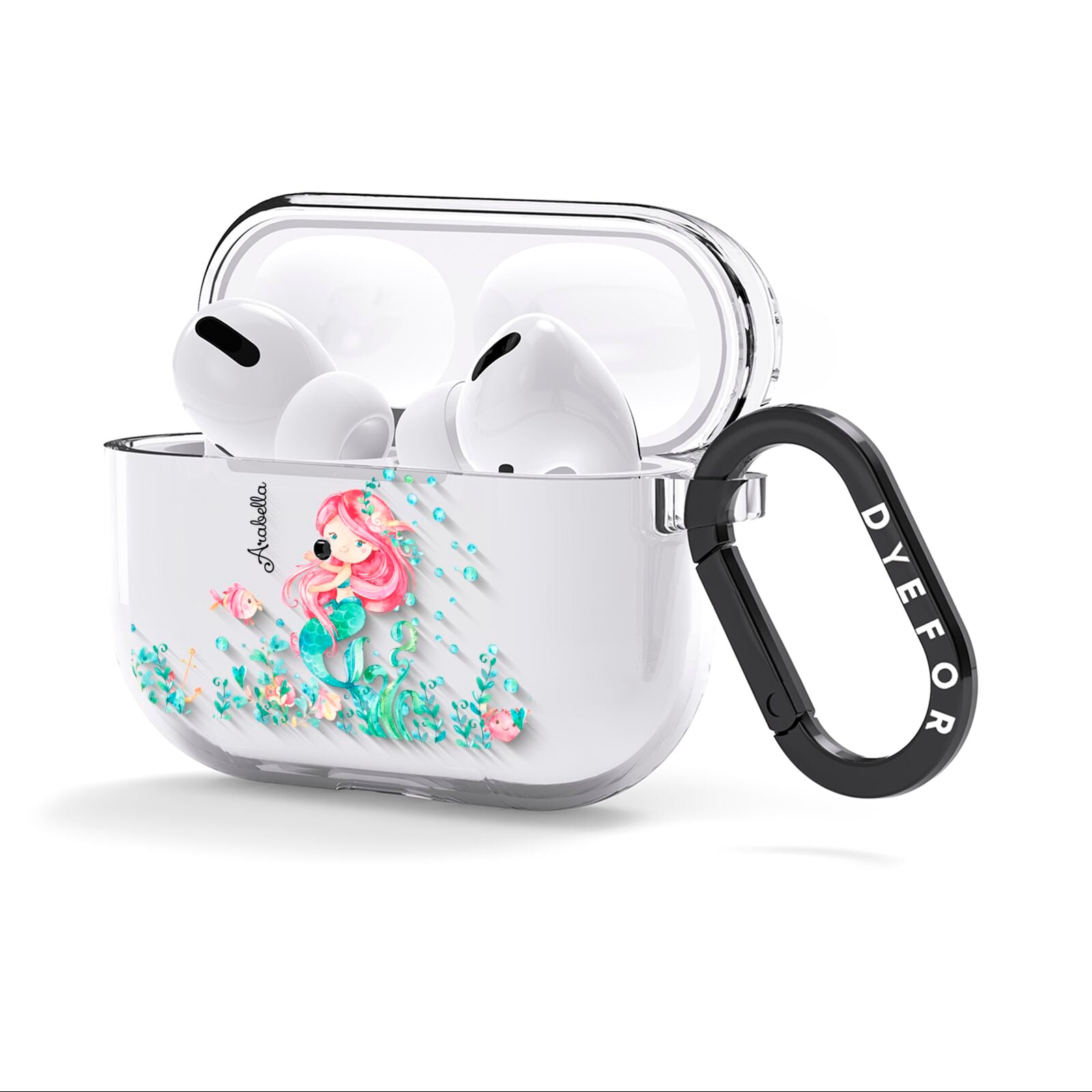 Personalised Mermaid AirPods Clear Case 3rd Gen Side Image