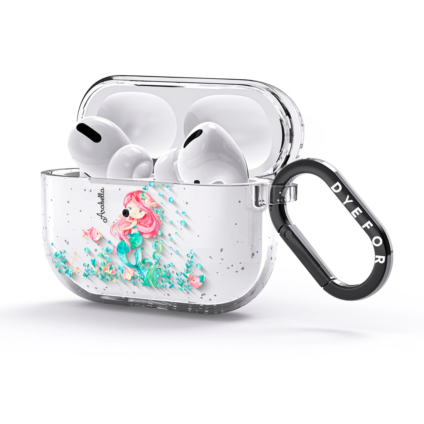 Personalised Mermaid AirPods Glitter Case 3rd Gen Side Image