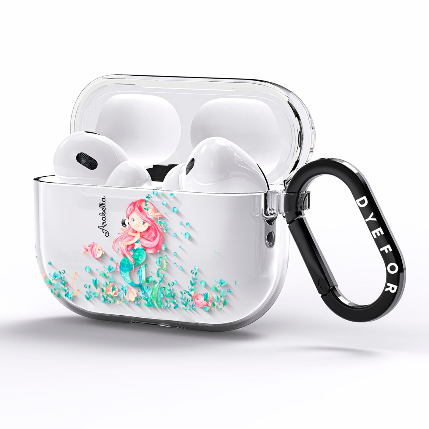 Personalised Mermaid AirPods Pro Clear Case Side Image