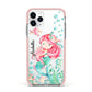 Personalised Mermaid Apple iPhone 11 Pro in Silver with Pink Impact Case