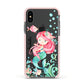 Personalised Mermaid Apple iPhone Xs Impact Case Pink Edge on Black Phone