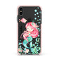 Personalised Mermaid Apple iPhone Xs Max Impact Case Pink Edge on Black Phone