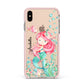 Personalised Mermaid Apple iPhone Xs Max Impact Case Pink Edge on Gold Phone