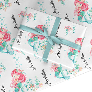 Personalised Mermaid Wrapping Paper