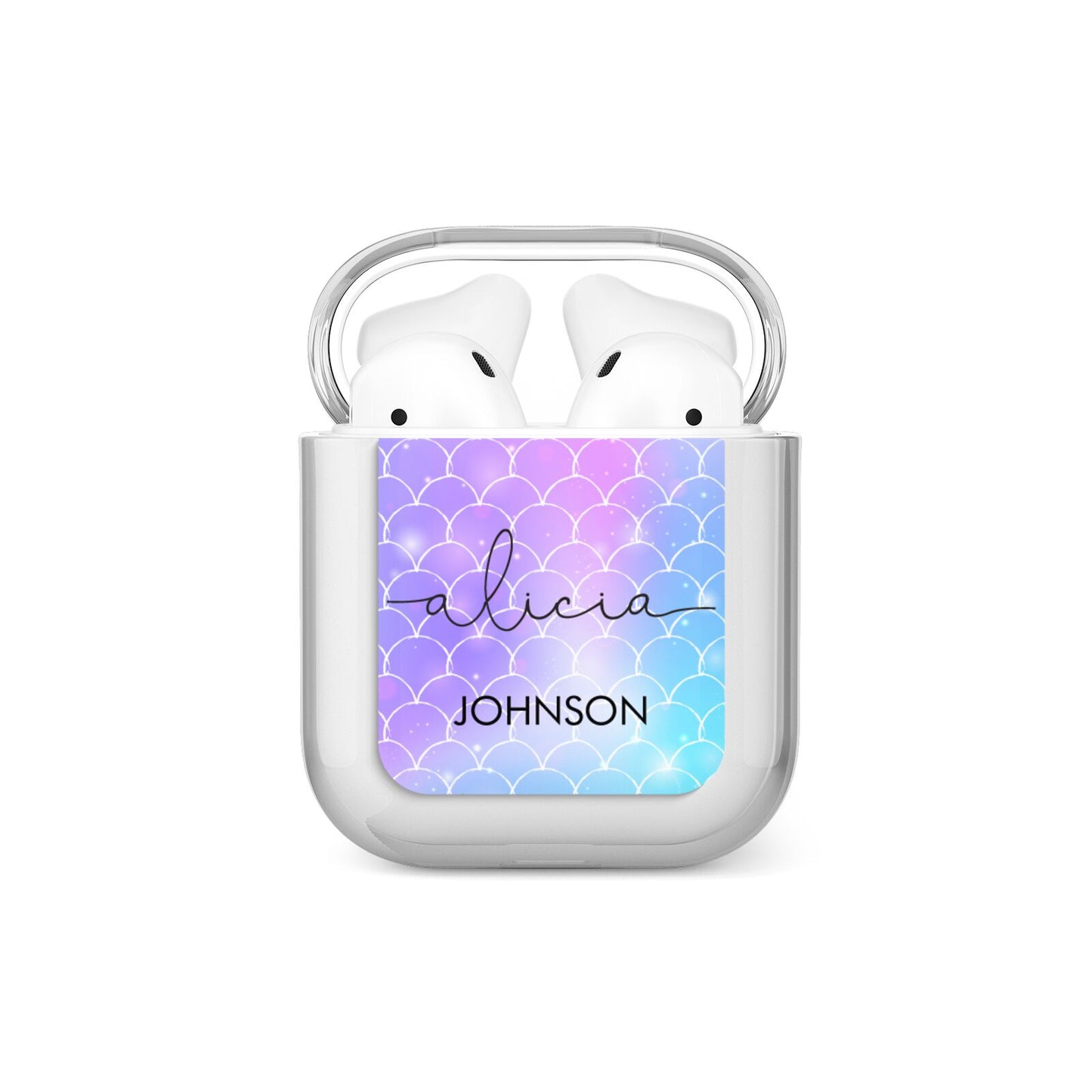 Personalised Mermaid Glitter with Names AirPods Case