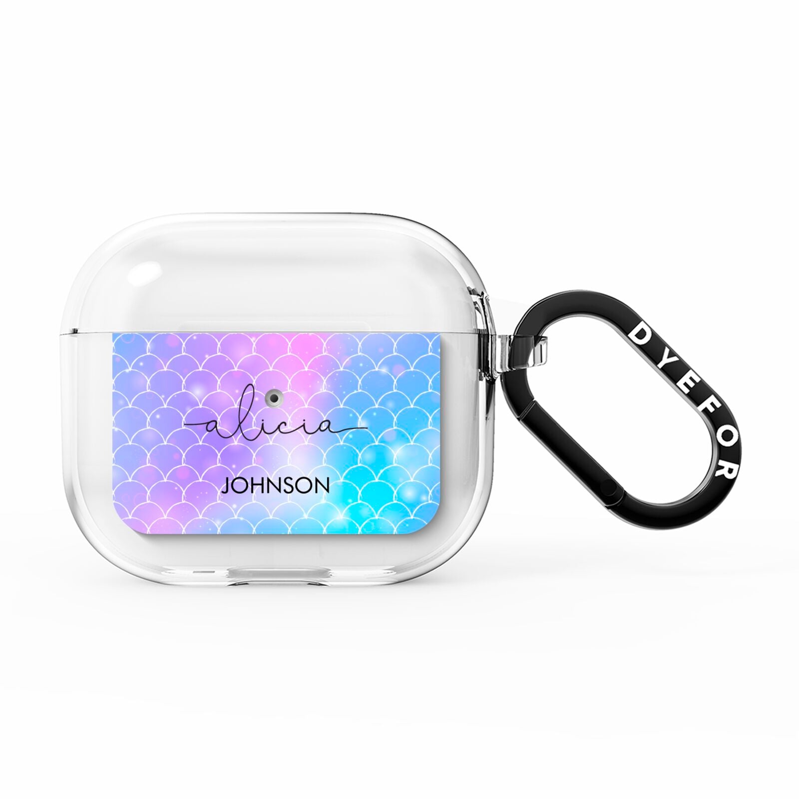 Personalised Mermaid Glitter with Names AirPods Clear Case 3rd Gen