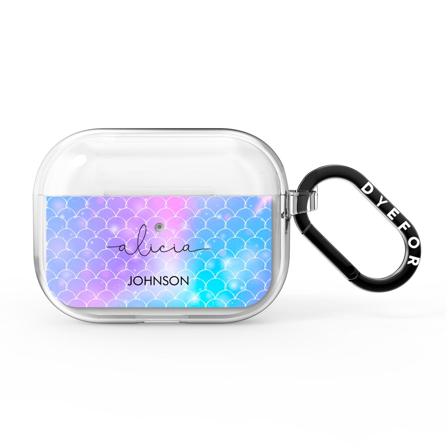 Personalised Mermaid Glitter with Names AirPods Pro Clear Case