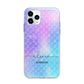 Personalised Mermaid Glitter with Names Apple iPhone 11 Pro in Silver with Bumper Case