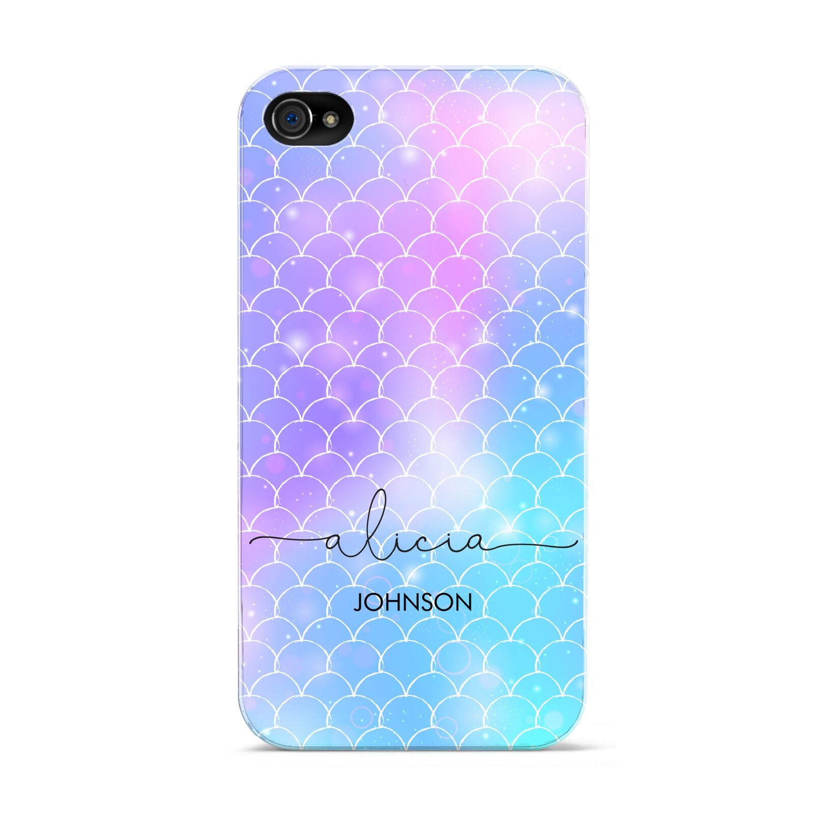 Personalised Mermaid Glitter with Names Apple iPhone 4s Case