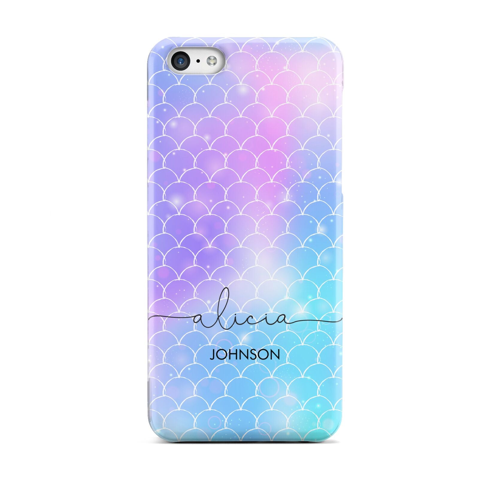 Personalised Mermaid Glitter with Names Apple iPhone 5c Case