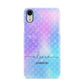 Personalised Mermaid Glitter with Names Apple iPhone XR White 3D Snap Case