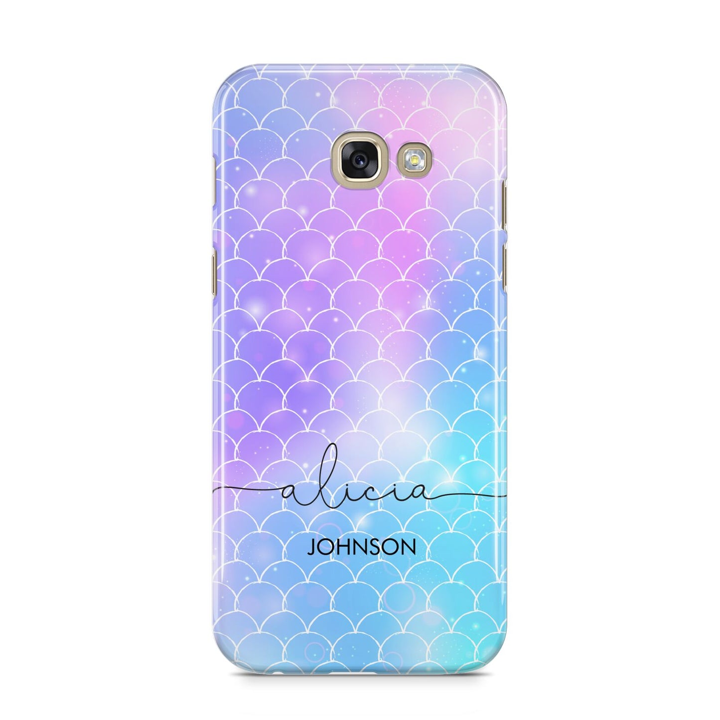 Personalised Mermaid Glitter with Names Samsung Galaxy A5 2017 Case on gold phone