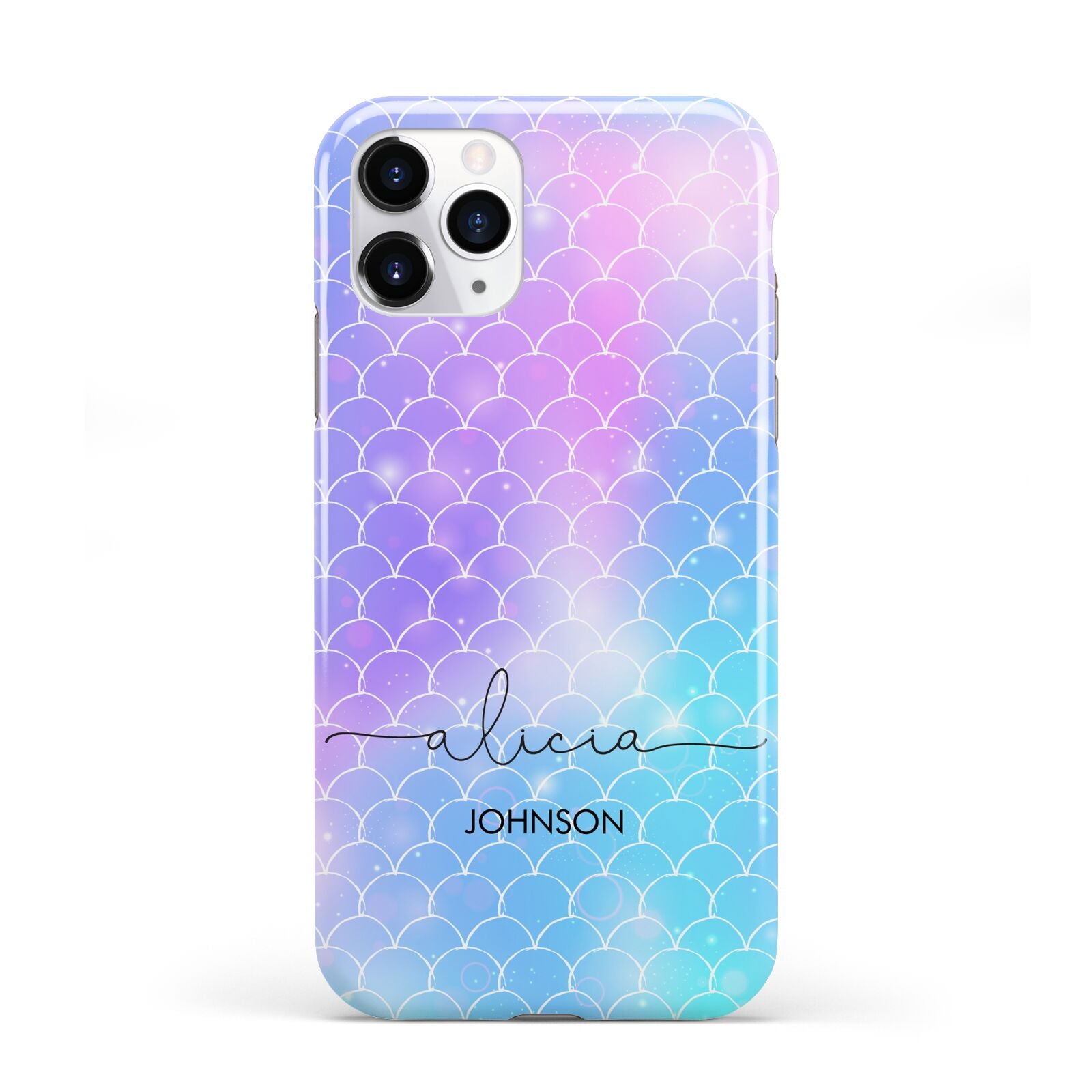 Personalised Mermaid Glitter with Names iPhone 11 Pro 3D Tough Case