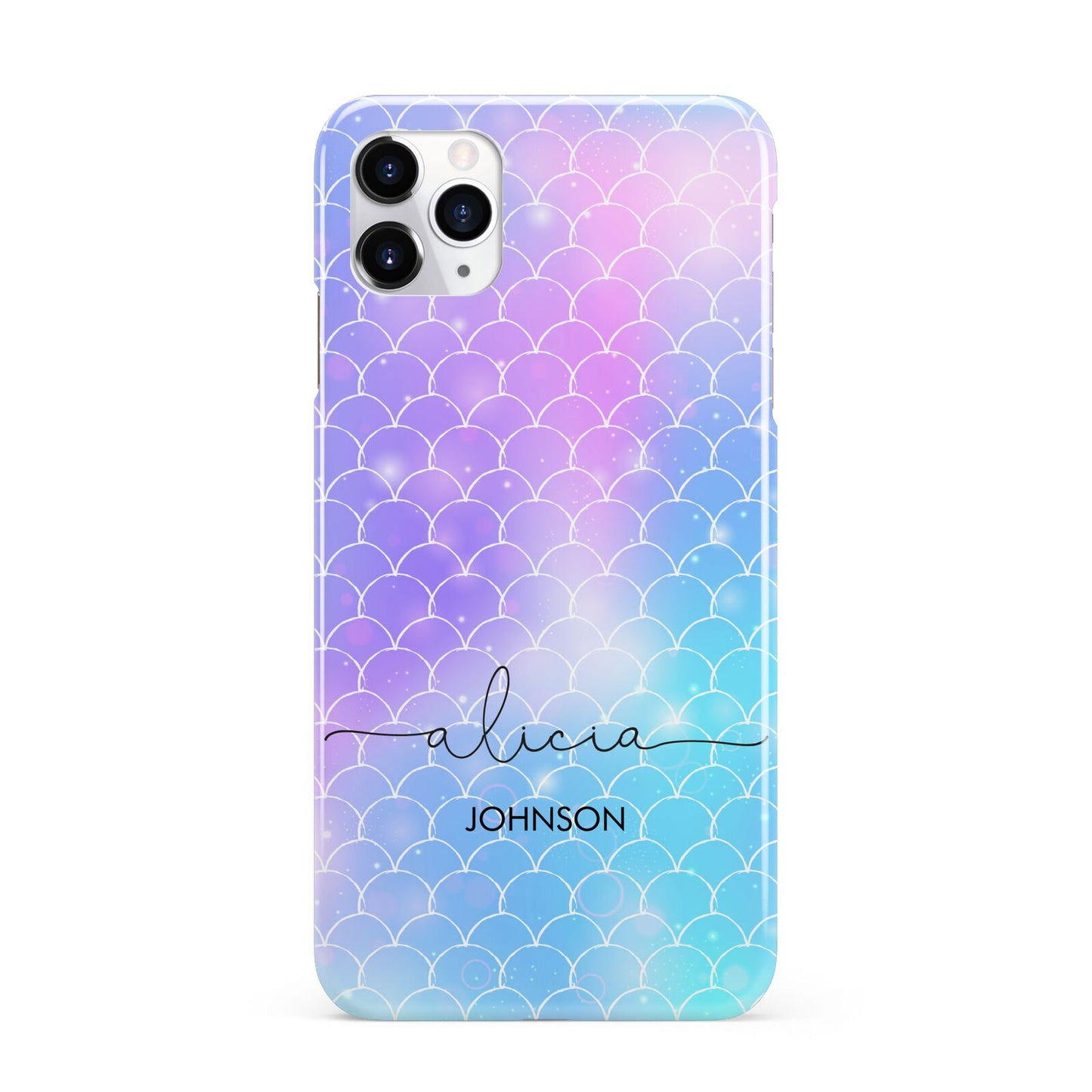 Personalised Mermaid Glitter with Names iPhone 11 Pro Max 3D Snap Case