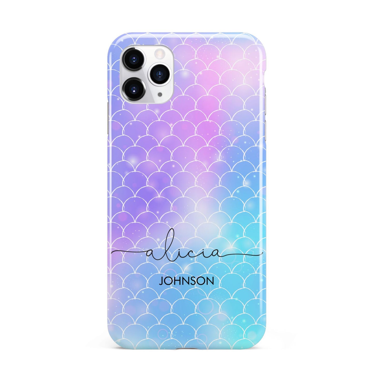 Personalised Mermaid Glitter with Names iPhone 11 Pro Max 3D Tough Case