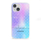 Personalised Mermaid Glitter with Names iPhone 13 Mini Clear Bumper Case