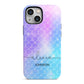 Personalised Mermaid Glitter with Names iPhone 13 Mini Full Wrap 3D Tough Case