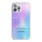 Personalised Mermaid Glitter with Names iPhone 13 Pro Max TPU Impact Case with Pink Edges