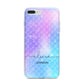 Personalised Mermaid Glitter with Names iPhone 7 Plus Bumper Case on Silver iPhone