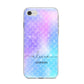 Personalised Mermaid Glitter with Names iPhone 8 Bumper Case on Silver iPhone