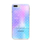 Personalised Mermaid Glitter with Names iPhone 8 Plus Bumper Case on Silver iPhone