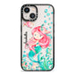 Personalised Mermaid iPhone 13 Black Impact Case on Silver phone