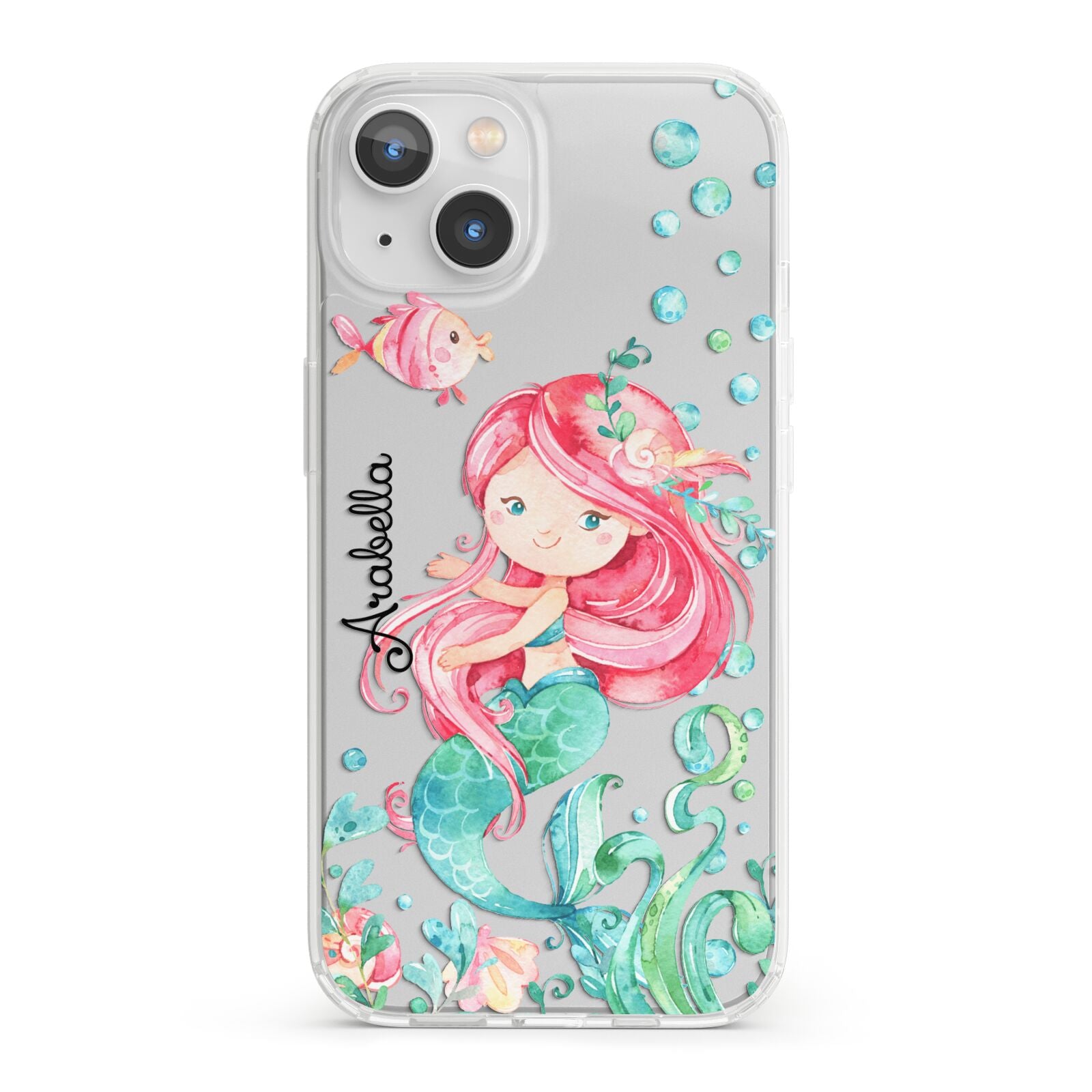 Personalised Mermaid iPhone 13 Clear Bumper Case