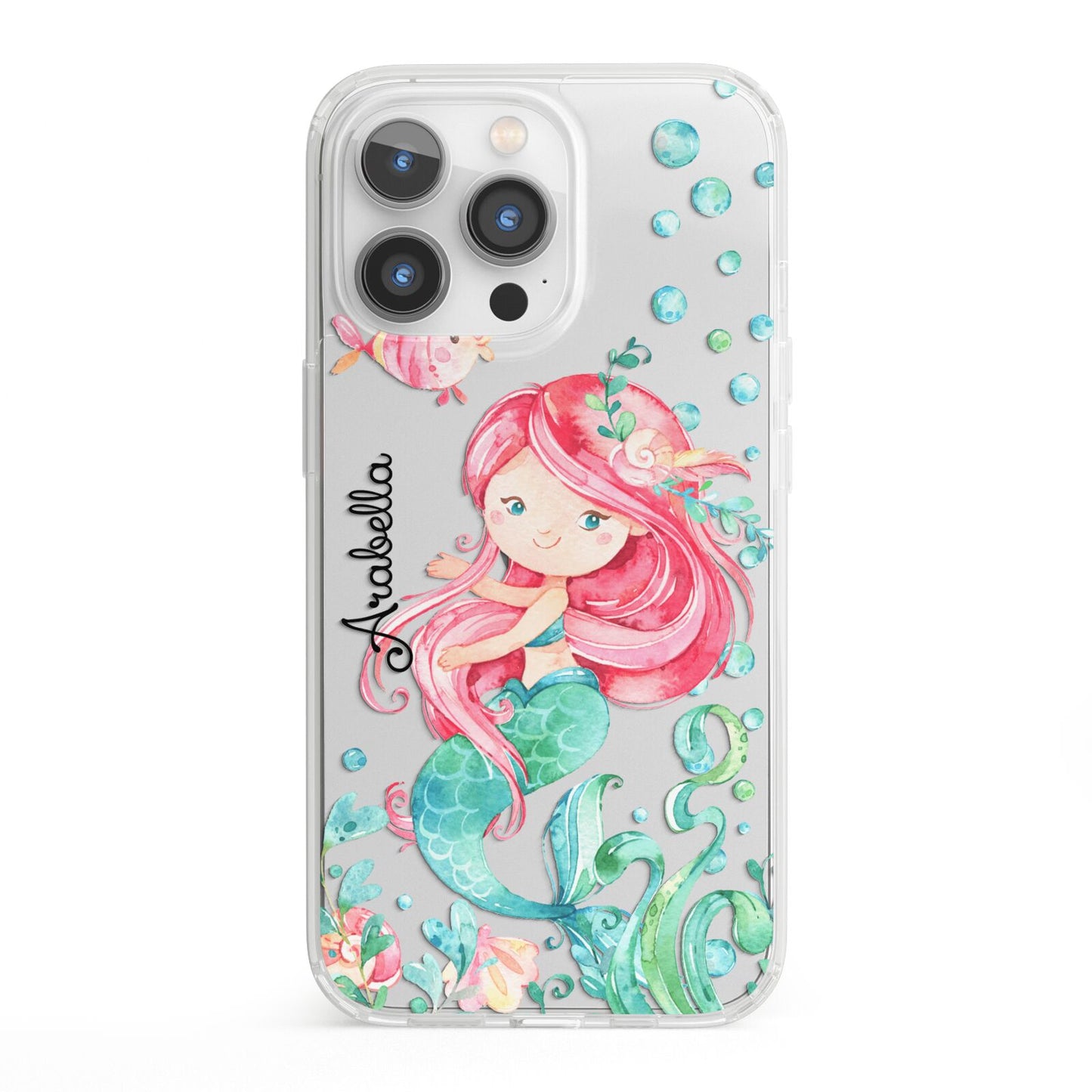 Personalised Mermaid iPhone 13 Pro Clear Bumper Case