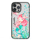 Personalised Mermaid iPhone 13 Pro Max Black Impact Case on Silver phone