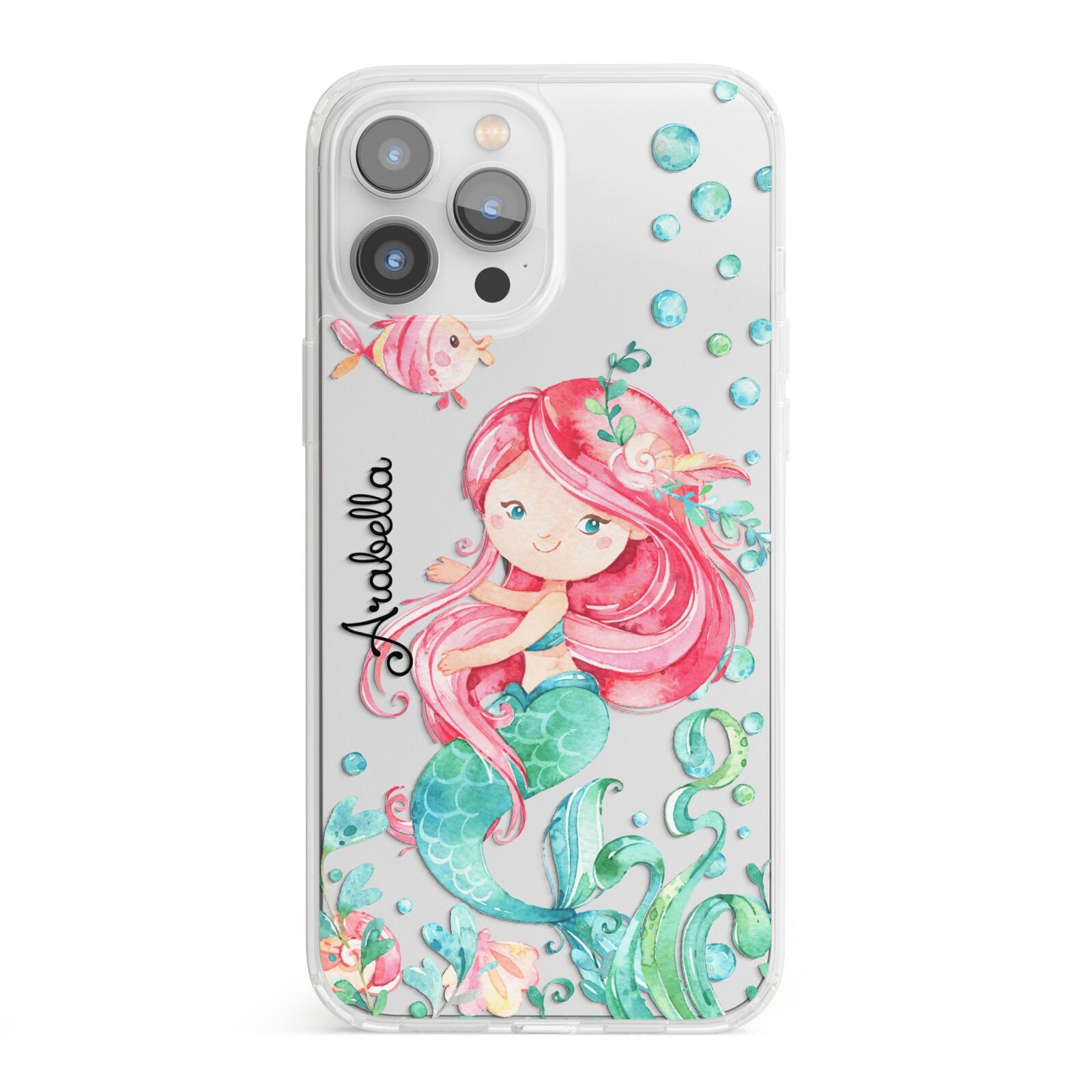Personalised Mermaid iPhone 13 Pro Max Clear Bumper Case