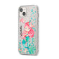 Personalised Mermaid iPhone 14 Plus Glitter Tough Case Starlight Angled Image
