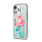 Personalised Mermaid iPhone 14 Pro Glitter Tough Case Silver Angled Image