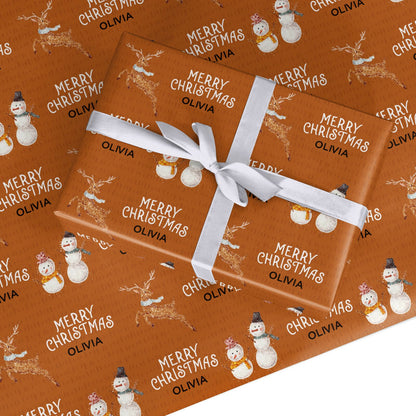 Personalised Merry Christmas Custom Wrapping Paper