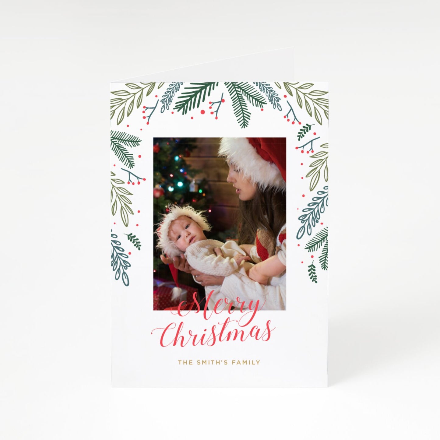 Personalised Merry Christmas Photo A5 Greetings Card