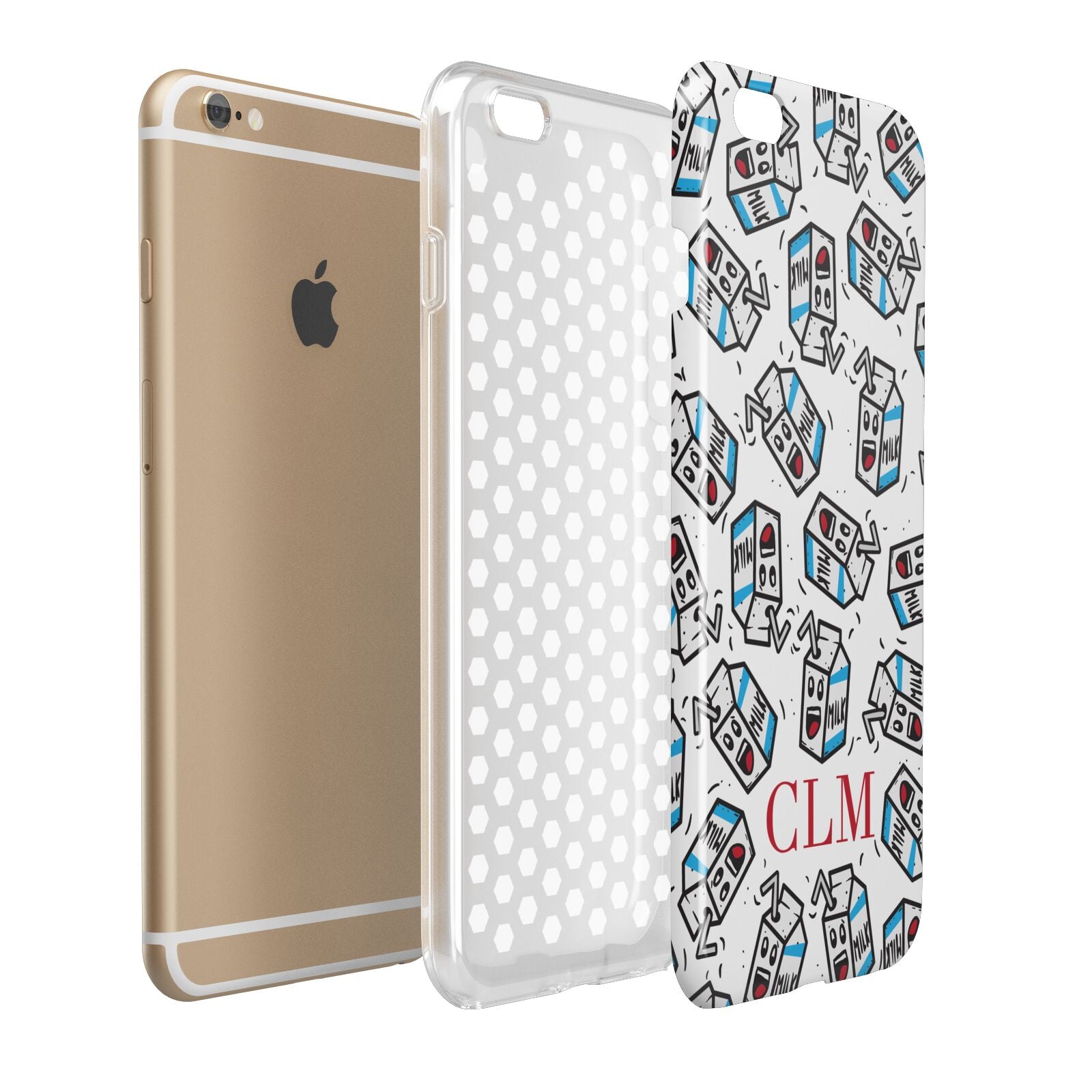 Personalised Milk Carton Initials Apple iPhone 6 Plus 3D Tough Case Expand Detail Image