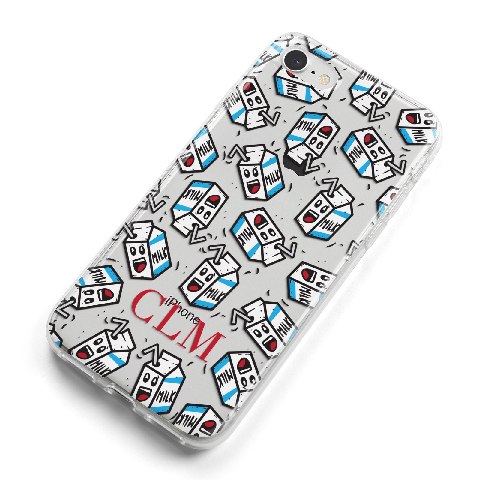 Personalised Milk Carton Initials iPhone 8 Bumper Case on Silver iPhone Alternative Image