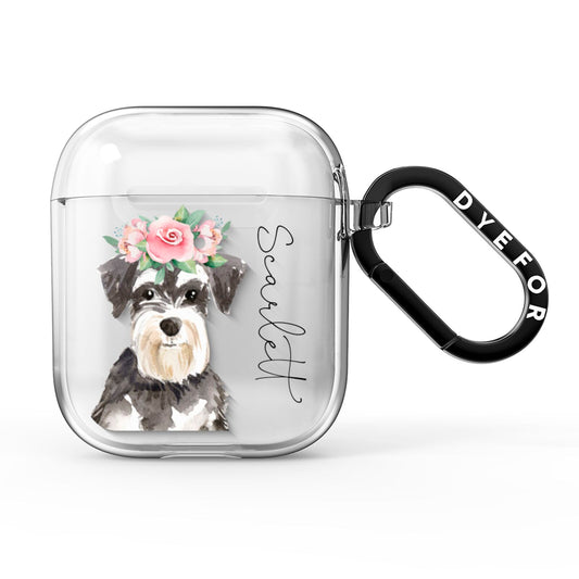 Personalised Miniature Schnauzer AirPods Clear Case