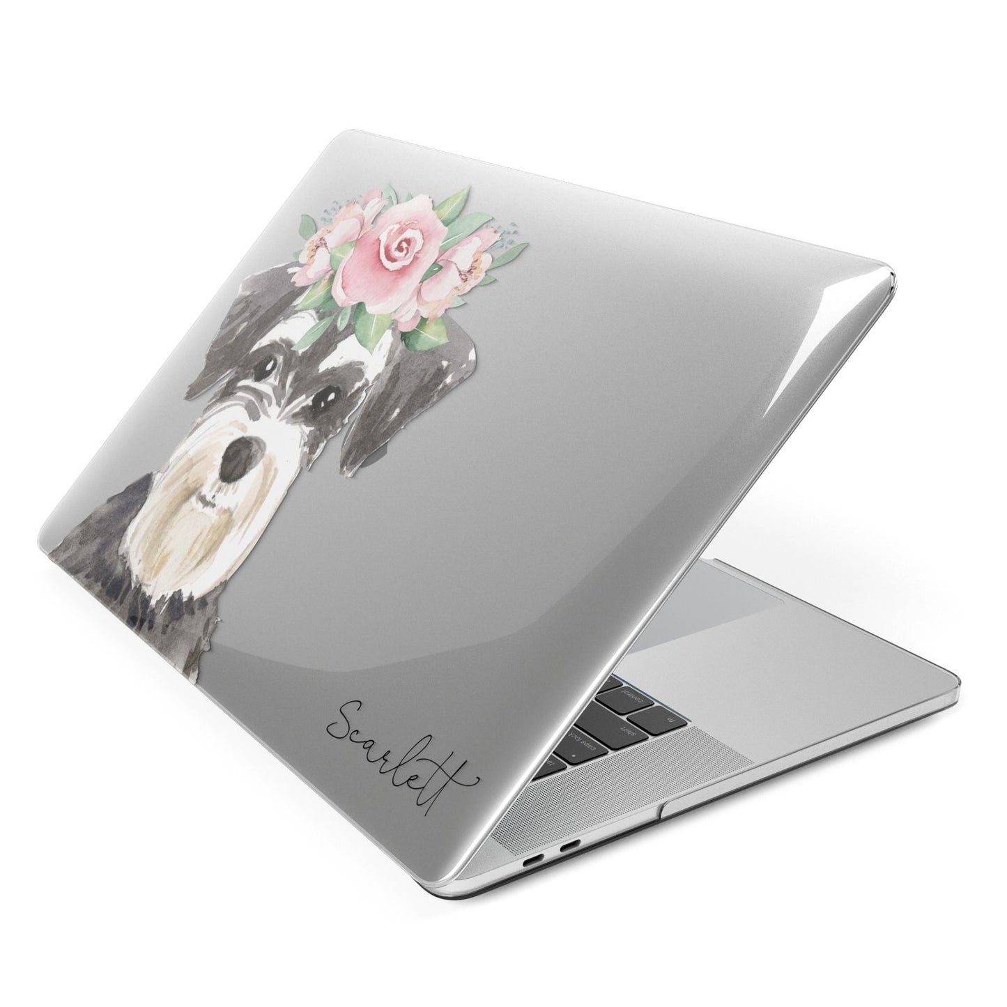 Personalised Miniature Schnauzer Apple MacBook Case Side View