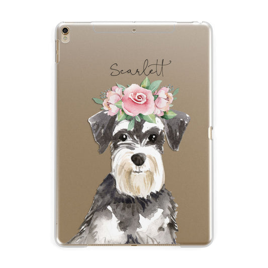 Personalised Miniature Schnauzer Apple iPad Gold Case
