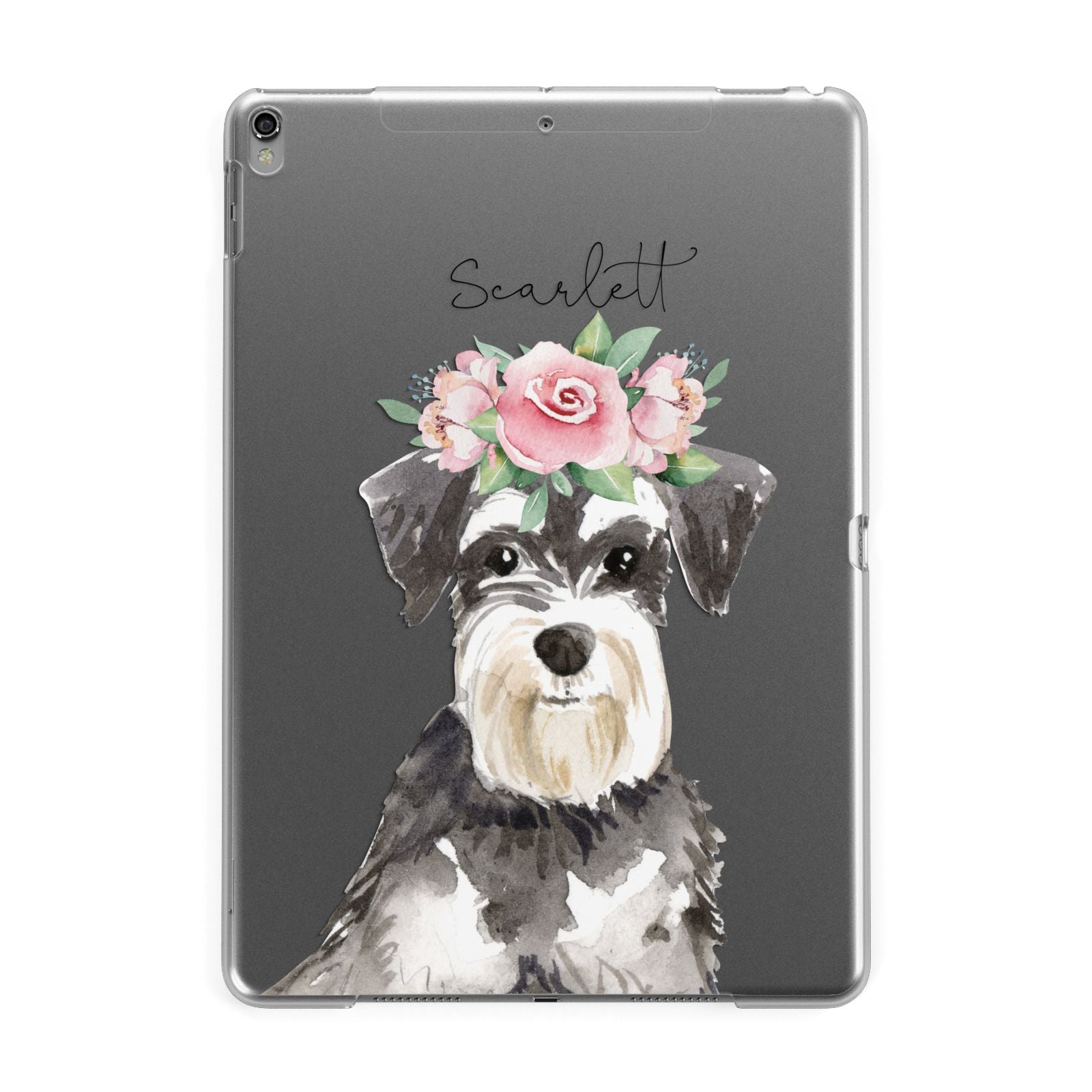 Personalised Miniature Schnauzer Apple iPad Grey Case
