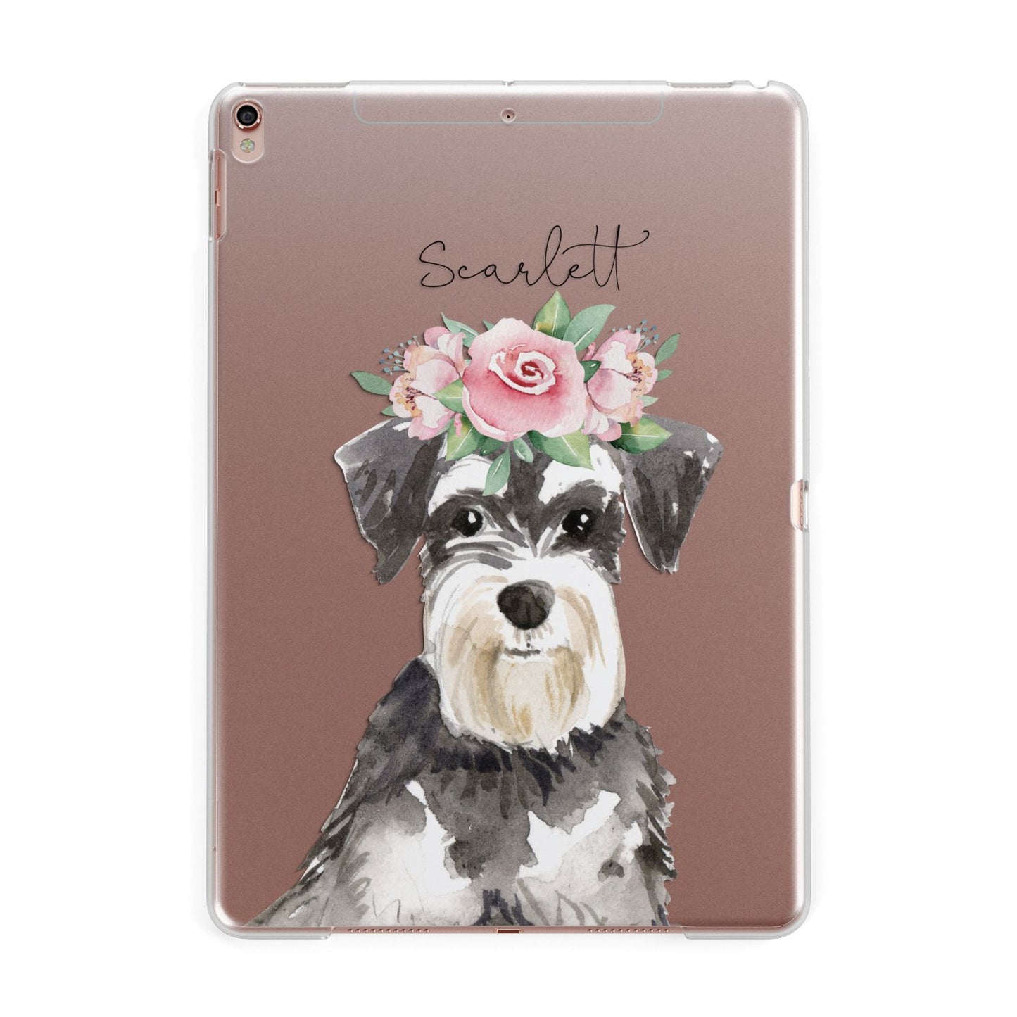 Personalised Miniature Schnauzer Apple iPad Rose Gold Case