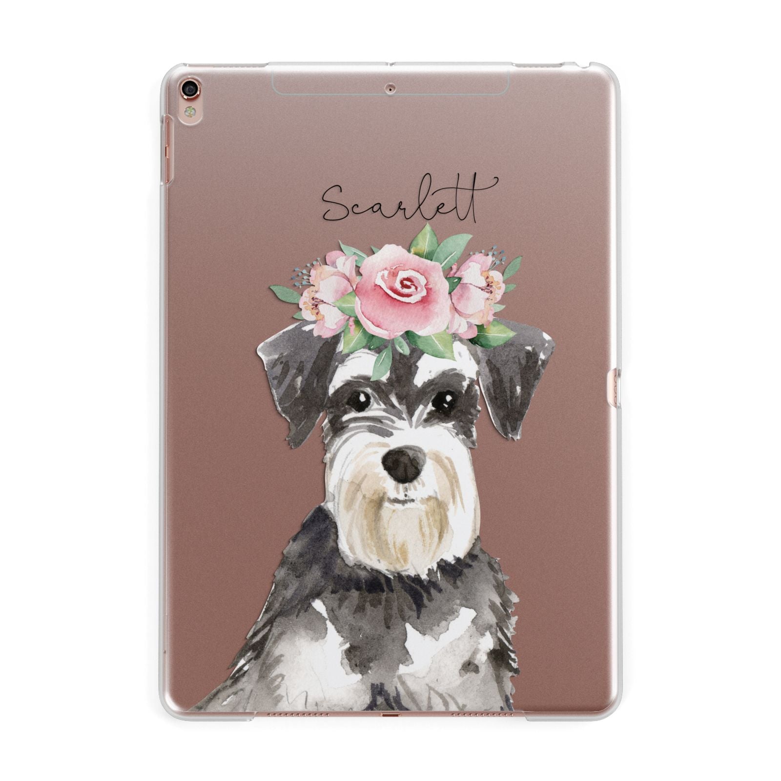 Personalised Miniature Schnauzer Apple iPad Rose Gold Case