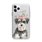 Personalised Miniature Schnauzer Apple iPhone 11 Pro Max in Silver with Bumper Case