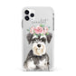 Personalised Miniature Schnauzer Apple iPhone 11 Pro Max in Silver with White Impact Case
