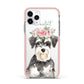 Personalised Miniature Schnauzer Apple iPhone 11 Pro in Silver with Pink Impact Case