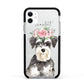 Personalised Miniature Schnauzer Apple iPhone 11 in White with Black Impact Case