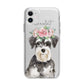 Personalised Miniature Schnauzer Apple iPhone 11 in White with Bumper Case
