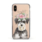 Personalised Miniature Schnauzer Apple iPhone Xs Impact Case Black Edge on Gold Phone