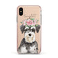 Personalised Miniature Schnauzer Apple iPhone Xs Impact Case Pink Edge on Gold Phone